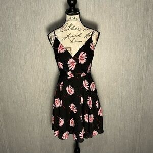Express Black and Pink Floral Mini Dress Size XS